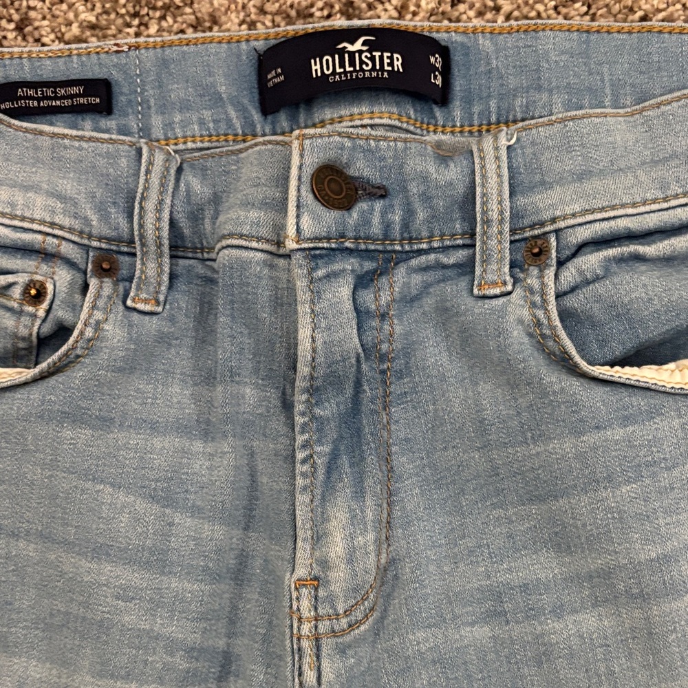 Hollister Men's Sky Blue Skinny Jeans - Picture 4 of 7